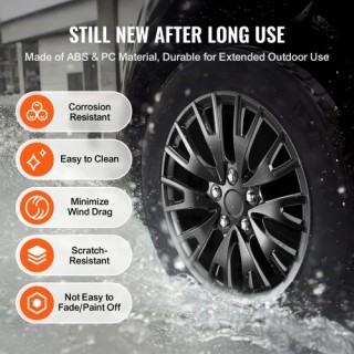 VEVOR  Σετ 4 Καπάκια Ζάντας 16 Ανθεκτικά για Όλες τις Καιρικές Συνθ...