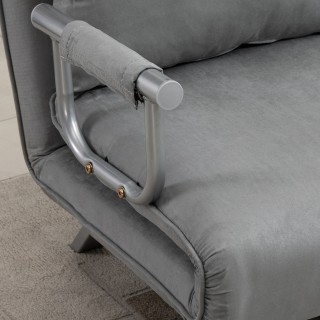 HOMCOM  Καναπές-Κρεβάτι Μονός από Συνθετικό Δέρμα με Ρυθμιζόμενο Κά...