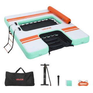VEVOR Φουσκωτή Πλωτή Πλατφόρμα 2,44 x 1,83 μ. με Αντιολισθητική Επι...