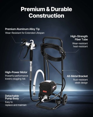 VEVOR Ηλεκτρικός Αερόσπρευστης Βαφής 650W με Καρότσι - Υψηλής Πίεση...