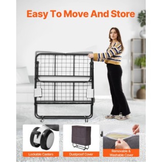 VEVOR Πτυσσόμενο Κρεβάτι με Στρώμα Αφρού 10 εκ. για Ενήλικες και Φι... VEVOR Πτυσσόμενο Κρεβάτι με Στρώμα Αφρού 10 εκ. για Ενήλικες και Φι...