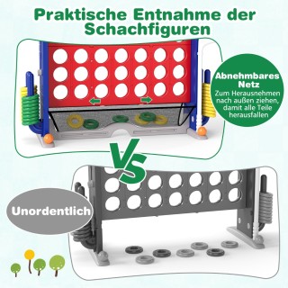 Costway Jumbo 4 σε 1 Σύνδεσε 4 με κρίκους, μπασκέτα, γκολφ και τσάν...