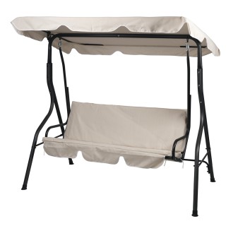 Galileo Κούνια κήπου 3 θέσεων από ανθρακούχο χάλυβα με σκίαστρο σε ...