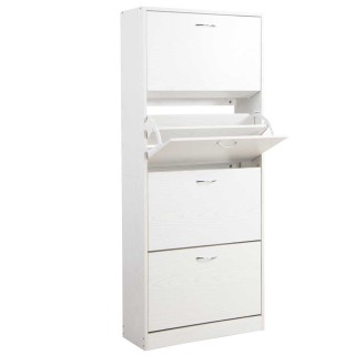 BAKAJI Παπουτσοθήκη 4 Πόρτες Ράφια Διπλού Βάθους Ξύλο MDF 63x24x15... BAKAJI Παπουτσοθήκη 4 Πόρτες Ράφια Διπλού Βάθους Ξύλο MDF 63x24x15...