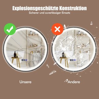 Φωτιζόμενος Καθρέφτης Μπάνιου με 3-Χρωματιστό LED Φως 60 x 60 x 4 ... Φωτιζόμενος Καθρέφτης Μπάνιου με 3-Χρωματιστό LED Φως 60 x 60 x 4 ...