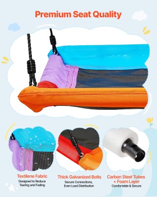 VEVOR Παιδική Κούνια Κήπου με Μεταλλικό Πλαίσιο A-Frame, Κάθισμα 15...