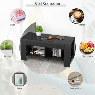 Costway  Τραπέζι σαλονιού με 5 πόδια 90 x 39 x 42 cm MDF Μαύρο. HW6...