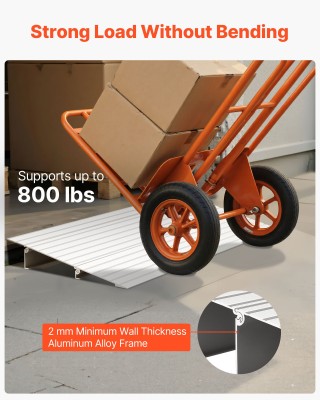 VEVOR Αλουμινένια Ράμπα Κατωφλίου, Ύψος 59mm, Φορτίο 363kg, Για Ανα...