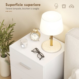 HOMCOM Μοντέρνο και Πολυχρηστικό Κομοδίνο με 3 Συρτάρια για Υπνοδωμ...