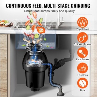 VEVOR  Απορριμματοφάγος 1.25 HP 4060RPM EZ Connect  GDLJCLQ125HPOJZ...