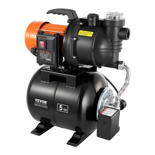 VEVOR Αντλία Επιφανείας 1100W με Δοχείο Πίεσης 19L, 5300 L/h, Αυτόμ... VEVOR Αντλία Επιφανείας 1100W με Δοχείο Πίεσης 19L, 5300 L/h, Αυτόμ...