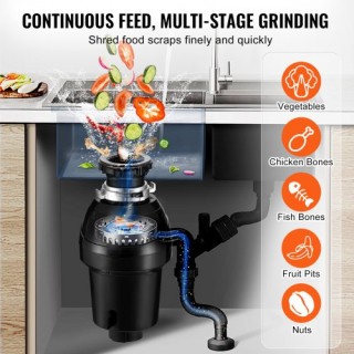 VEVOR  Απορριμματοφάγος 1 HP 3960 RPM EZ Connect  GDLJCLQ1HPZLCUQZ7V2