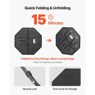 VEVOR Πτυσσόμενο Τραπέζι Πόκερ 1220 mm για 8 Παίκτες DZDTZDPKPZ489F...