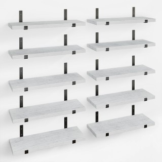 BAKAJI Σετ 10 Γκρι Ξύλινα Ράφια Τοίχου Εξοικονόμησης Χώρου 40.5x15... BAKAJI Σετ 10 Γκρι Ξύλινα Ράφια Τοίχου Εξοικονόμησης Χώρου 40.5x15...