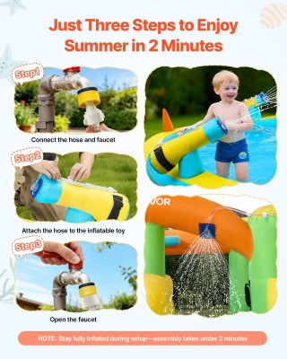 VEVOR Φουσκωτό Αναπήδημα Κάστρο με Τσουλήθρα Νερού & Πισίνα για Παι...