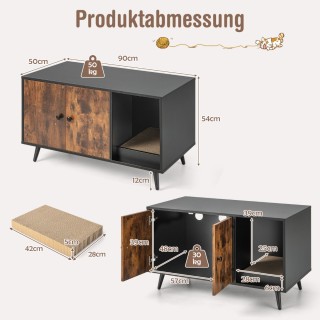 Costway  Κρυψώνα για την άμμο γάτας, μοντέρνο σπίτι γάτας με ντουλά...