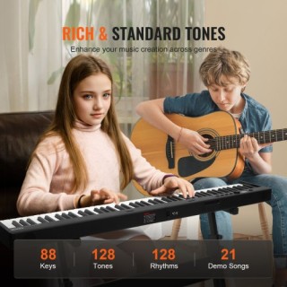 VEVOR  Πτυσσόμενο Πιάνο 88 Πλήκτρων Bluetooth MIDI με Βάση  ZDSMGQ8...