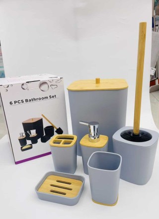 Verk Group Σετ Μπάνιου 6 Τεμαχίων 6628 με Ξύλινες Λεπτομέρειες, Λευ... Verk Group Σετ Μπάνιου 6 Τεμαχίων 6628 με Ξύλινες Λεπτομέρειες, Λευ...