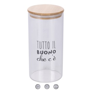 Galileo Δοχείο 1,5 Λ από βοριοπυριτικό γυαλί με καπάκι από μπαμπού ... Galileo Δοχείο 1,5 Λ από βοριοπυριτικό γυαλί με καπάκι από μπαμπού ...