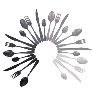 Villa DEste Σετ 24 μαχαιροπίρουνα από ανοξείδωτο ατσάλι σε ματ χρώ... Villa DEste Σετ 24 μαχαιροπίρουνα από ανοξείδωτο ατσάλι σε ματ χρώ...
