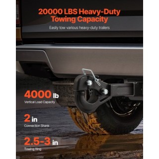VEVOR Πείρος ρυμούλκησης 2 ιντσών Υποδοχή Γάντζου 2.5-3 ιντσών Δακτ...