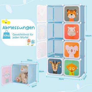 Costway Παιδική Ντουλάπα με 8 Κυβικές Θέσεις & Χώρο Κρεμάσματος - Χ... Costway Παιδική Ντουλάπα με 8 Κυβικές Θέσεις & Χώρο Κρεμάσματος - Χ...