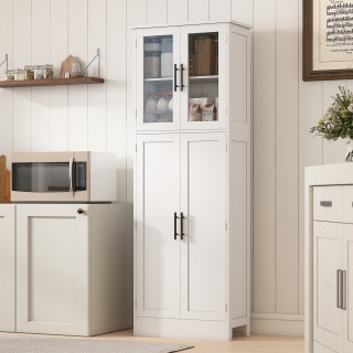 HOMCOM Κινητή Μπάνιο Ψηλό με Ρυθμιζόμενα Ράφια, Πόρτες από Γυαλί κα... HOMCOM Κινητή Μπάνιο Ψηλό με Ρυθμιζόμενα Ράφια, Πόρτες από Γυαλί κα...