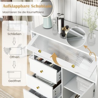 Costway Πολυλειτουργική Ντουλάπα Υπνοδωματίου 80 x 40 x 95,5 cmμε Ρ...