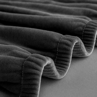 Ruhhy Ελαστικό Βελουτέ Κάλυμμα Γωνιακού Καναπέ - Σκούρο Γκρι 190-23...
