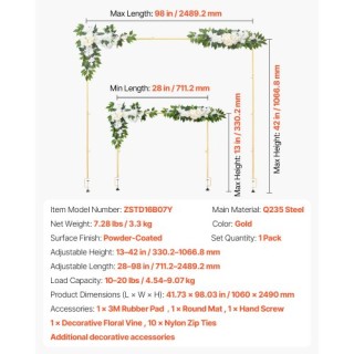 VEVOR Ρυθμιζόμενη Χρυσή Καμάρα Τραπεζιού με Σφιγκτήρες, Μήκος 71-24... VEVOR Ρυθμιζόμενη Χρυσή Καμάρα Τραπεζιού με Σφιγκτήρες, Μήκος 71-24...