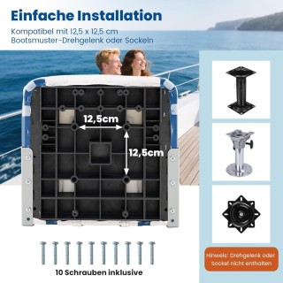 Costway Σετ 2 Καθίσματα Σκάφους με Μαξιλάρι 7 εκ. & Χαμηλή Πλάτη NP...