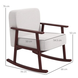 Κουνιστή πολυθρόνα HOMCOM από ύφασμα λινό και εφέ ξύλου με μπράτσα ... Κουνιστή πολυθρόνα HOMCOM από ύφασμα λινό και εφέ ξύλου με μπράτσα ...