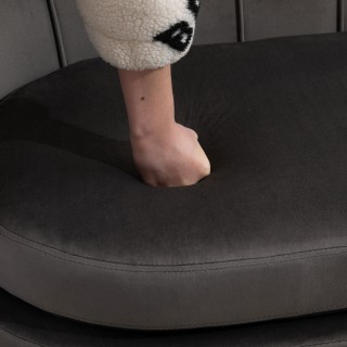 Διθέσιος καναπές HOMCOM σε βελούδινα και μεταλλικά πόδια για γκρι γ...