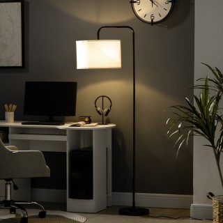 HOMCOM Μοντέρνο Φωτιστικό δαπέδου από ατσάλι με υφασμάτινο αμπαζούρ...