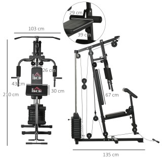 HOMCOM Multifunction Fitness Station Power Tower με βάρη έως 45 κιλ... HOMCOM Multifunction Fitness Station Power Tower με βάρη έως 45 κιλ...