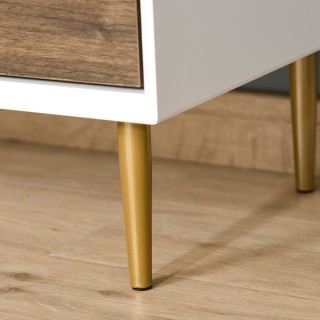 HOMCOM Συρταριέρα με 4 συρτάρια με χερούλια και χρυσά πόδια σε λευκ... HOMCOM Συρταριέρα με 4 συρτάρια με χερούλια και χρυσά πόδια σε λευκ...