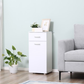 kleankin Ξύλινο Ντουλάπι Μπάνιου με Συρτάρι και 1 Ντουλάπα Πόρτας μ... kleankin Ξύλινο Ντουλάπι Μπάνιου με Συρτάρι και 1 Ντουλάπα Πόρτας μ...