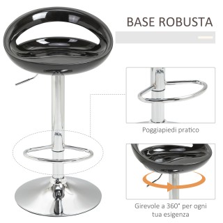 Σετ Homcom 2 περιστρεφόμενα σκαμπό μπαρ με υποπόδιο ρυθμιζόμενο ύψο...