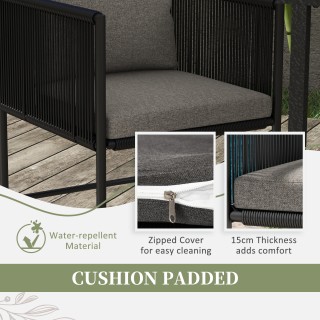 Outsunny σετ κήπου 3 τεμαχίων από μπαστούνι με 2 καρέκλες 50x51,5x6...