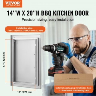 Πόρτα BBQ VEVOR 355x508mm Ανοξείδωτη για Εξωτερική Κουζίνα  DMMBSCJ...