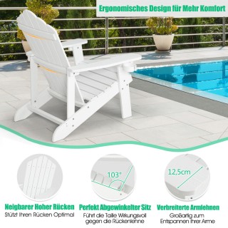 Costway Καρέκλα Κήπου Adirondack με Θήκη Ποτηριού Λευκή NP10983WH Costway Καρέκλα Κήπου Adirondack με Θήκη Ποτηριού Λευκή NP10983WH