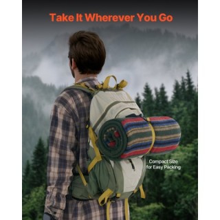 VEVOR Μάλλινη Κουβέρτα Κάμπινγκ 64 x 88 Ζεστή για Κάμπινγκ, Πεζοπορ...