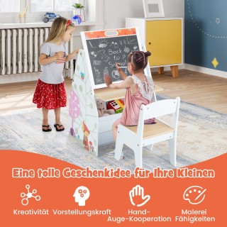 Costway Σετ Παιδικό Τραπέζι & Καρέκλα με Μαγνητικό Πίνακα & Βιβλιοθ... Costway Σετ Παιδικό Τραπέζι & Καρέκλα με Μαγνητικό Πίνακα & Βιβλιοθ...