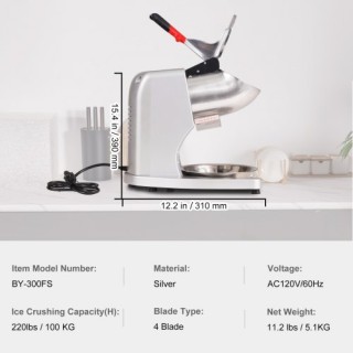 VEVOR Ηλεκτρική Θραυστήρας Πάγου 220LBS/Ώρα Συσκευή Χιονιού 300W S... VEVOR Ηλεκτρική Θραυστήρας Πάγου 220LBS/Ώρα Συσκευή Χιονιού 300W S...