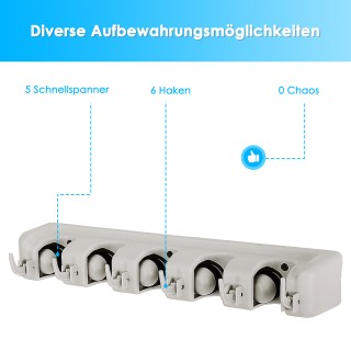 Costway  Πολυλειτουργική Επιτοίχια Βάση Οργάνωσης με 5 Θέσεις και 6...