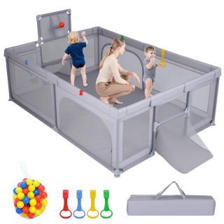 Costway Παιδικό Πάρκο Παιχνιδιού με Μπασκέτα & Ποδοσφαιρικά Δίχτυα,...