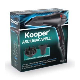 Kooper Σεσουάρ μαλλιών 2000 W με συγκεντρωτήρα και διαχυτή 3 ρυθμίσ...