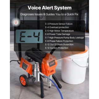VEVOR Ηλεκτρικός Σπρέι Βαφής Airless 1500W, 3300PSI με Καρότσι για ...