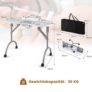 Costway Φορητό Τραπέζι Μανικιούρ με Ενσωματωμένο Συλλέκτη Σκόνης κα... Costway Φορητό Τραπέζι Μανικιούρ με Ενσωματωμένο Συλλέκτη Σκόνης κα...