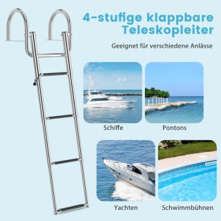 Costway Σκάλα Πλωτήρα 4 Σκαλοπατιών με Καμπυλωτές Λαβές & Αντιολισ... Costway Σκάλα Πλωτήρα 4 Σκαλοπατιών με Καμπυλωτές Λαβές & Αντιολισ...